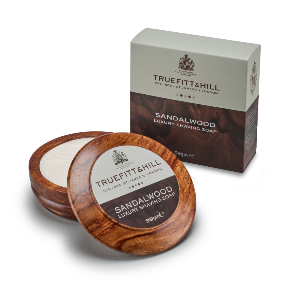 Truefitt & Hill Sandalwood Luxury Shaving Soap in Wooden Bowl