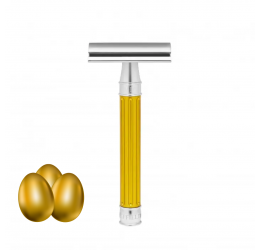Edwin Jagger 3ONE6 Stainless Steel Yellow DE Safety Razor