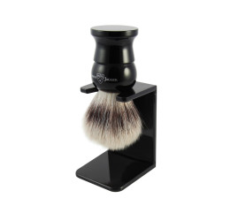 Edwin Jagger Imitation Ebony Synthetic Fill Shaving Brush with Stand