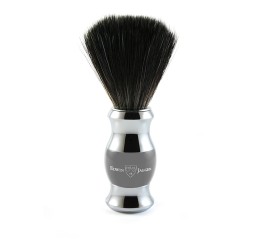 Edwin Jagger Grey & Chrome Shaving Brush (Black Synthetic)