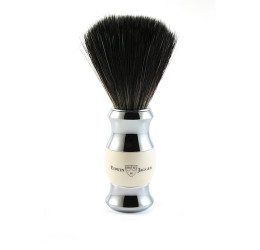 Edwin Jagger Imitation Ivory & Chrome Shaving Brush (Black Synthetic)