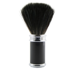 Edwin Jagger Black Rubber Coated Shaving Brush (Black Synthetic) 