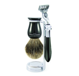 Edwin Jagger 3pc Chatsworth Ebony Set (Mach 3) best badger