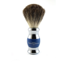 Edwin Jagger Blue & Chrome Shaving Brush (Pure Badger) 
