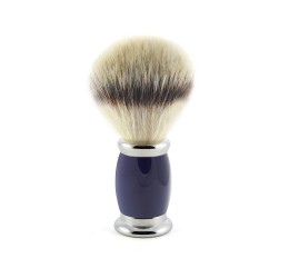 Edwin Jagger Bulbous Blue Shaving Brush (Synthetic Silver Tip)