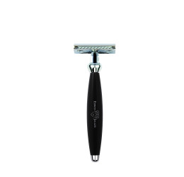 Edwin Jagger Bulbous Black DE Safety Razor & Feather Blades