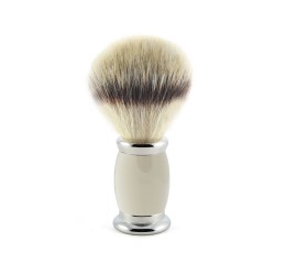 Edwin Jagger Bulbous Grey Shaving Brush (Synthetic Silver Tip)