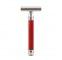 Edwin Jagger 3ONE6 Stainless Steel Red DE Safety Razor