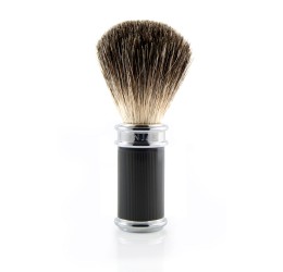 Edwin Jagger Black Rubber Coated Shaving Brush (Pure Badger)