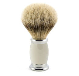 Edwin Jagger Grey Bulbous Shaving Brush (Super Badger)
