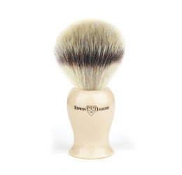 Edwin Jagger Plaza Imitation Ivory Synthetic Silver Tip Shaving Brush