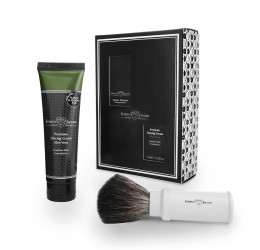 Edwin Jagger White Travel Shaving Brush Gift Set (Aloe Vera)