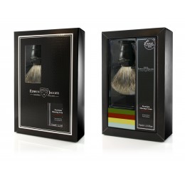 Edwin Jagger Imitation Ebony Shaving Brush and Cream Gift Set - Sandalwood