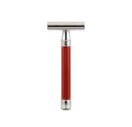 Edwin Jagger 3ONE6 Stainless Steel Red DE Safety Razor Front