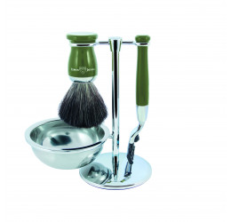 Edwin Jagger Green 4 Piece Fusion Set (Black Synthetic) 