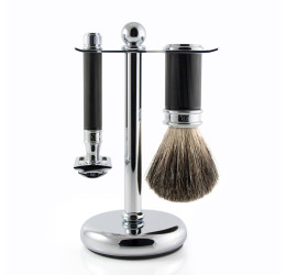 Edwin Jagger 3pc Black Rubber Coated Set (DE)