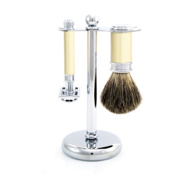 Edwin Jagger 3pc Imitation Ivory & Chrome Set (DE)