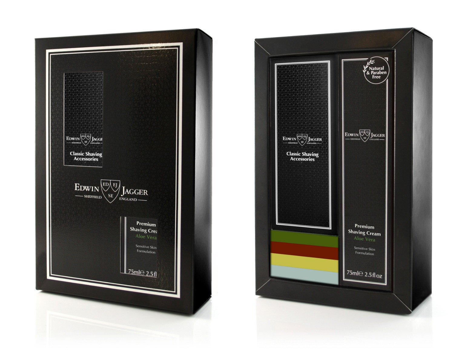 Edwin Jagger DE86 Black Razor and Cream Gift Set (Aloe Vera)