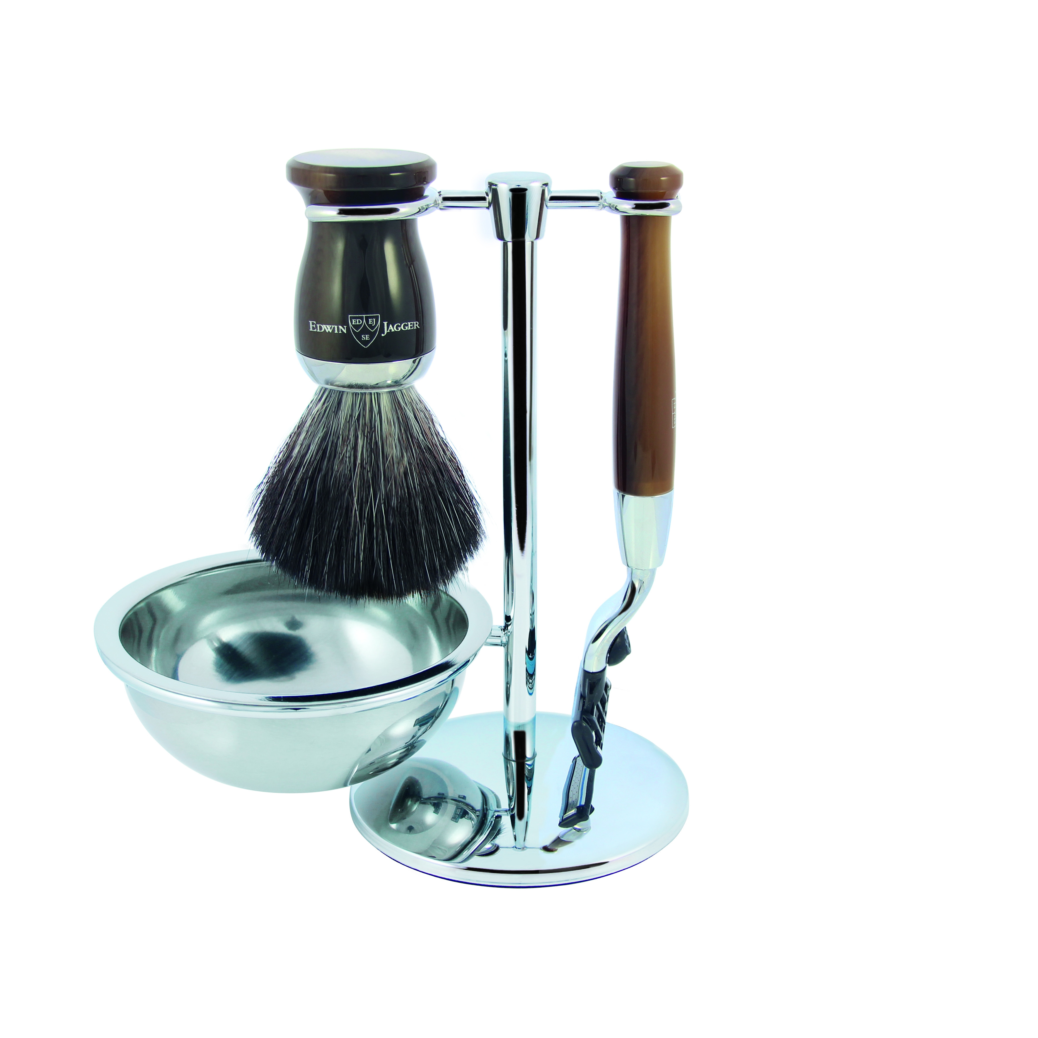 Edwin Jagger Gillette® Mach3® Razor Shaving Set Imitation Horn 4pc
