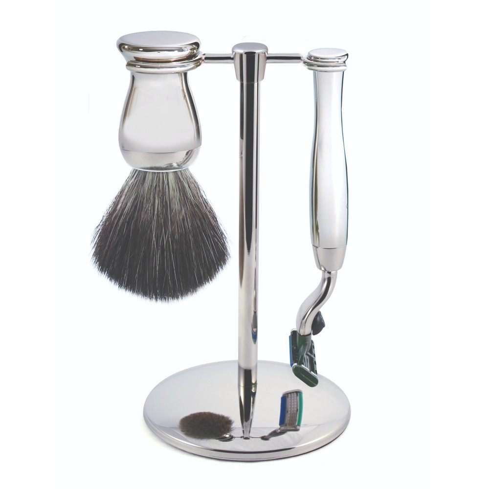 Edwin Jagger Gillette® Mach3® Razor Shaving Set Chrome 3pc (Black