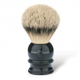 Edwin Jagger Black Shaving Brush (Silver Tip)
