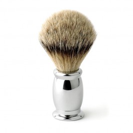 Edwin Jagger Bulbous Chrome Shaving Brush (Silver Tip)