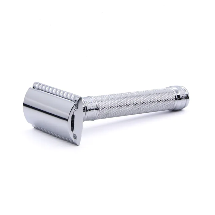 Edwin Jagger DE89 Double Edge Safety Razor Chrome Knurled Edwin Jagger DE89 Double Edge Safety Razor Chrome Knurled