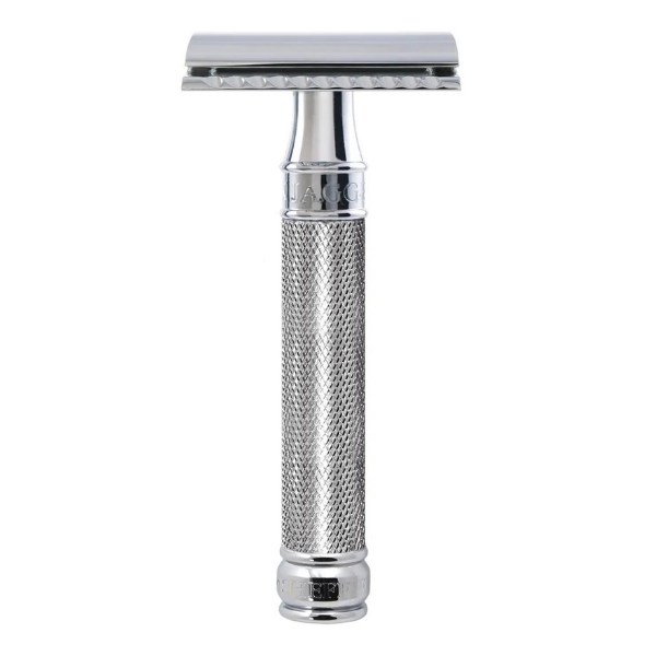 Edwin Jagger DE89 Chrome Knurled Double Edged Safety Razor (Closed Comb)